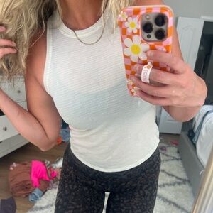 Lululemon high neck top. Lightweight, cream colored